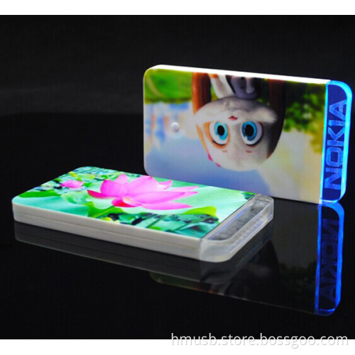 2014 newest customized branded external portable power bank with crystal LED indicator for business promotional